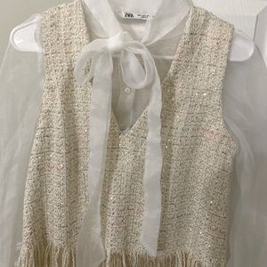 Zara blouse with vest attached super elegant in size S